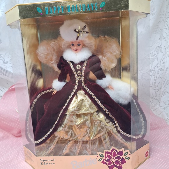 Mattel 1996 Happy Holidays Special Edition Barbie Doll‎ NIB Blonde Hair - Picture 1 of 5